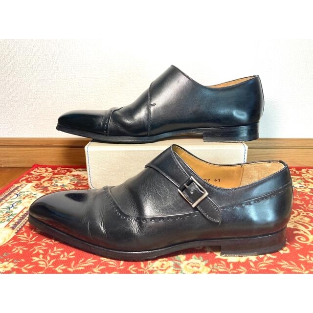 Crockett&Jones(クロケットアンドジョーンズ)の綺麗　MAGNANNI シングルモンクストラップ　黒色　41 メンズの靴/シューズ(ドレス/ビジネス)の商品写真