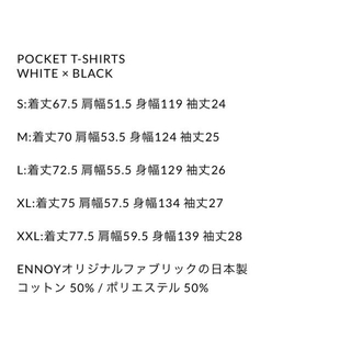 XL ennoy POCKET T-SHIRTS WHITE BLACK