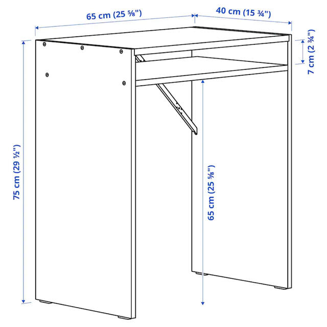 IKEA(イケア)のIKEA イケア　新商品　トラルド デスク　ホワイト　65x40cm インテリア/住まい/日用品の机/テーブル(オフィス/パソコンデスク)の商品写真