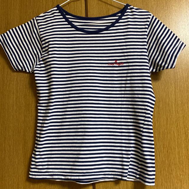 Courreges(クレージュ)のcourreges ボーダーTシャツ　ネイビー レディースのトップス(Tシャツ(半袖/袖なし))の商品写真