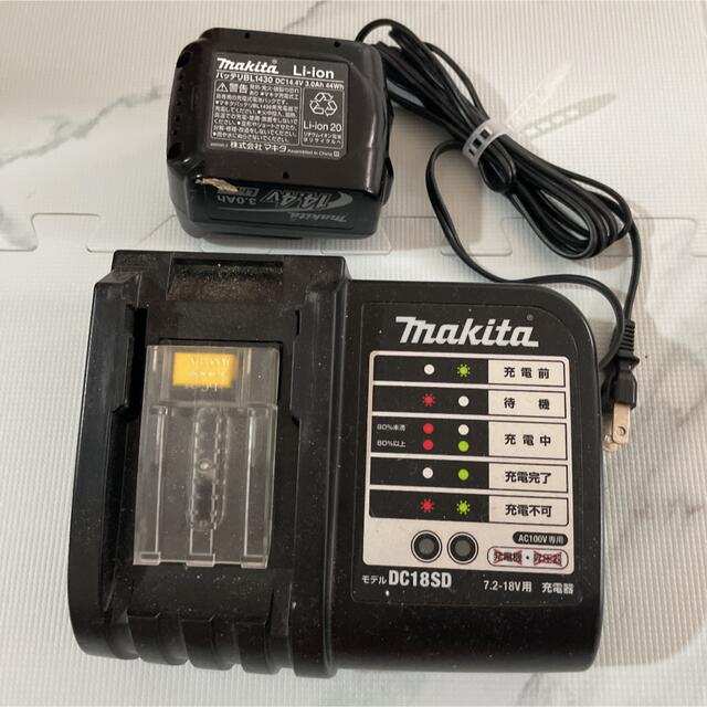 Makita(マキタ)のmakita マキタ　充電器　DC18SD バッテリBL1430 スポーツ/アウトドアの自転車(工具/メンテナンス)の商品写真