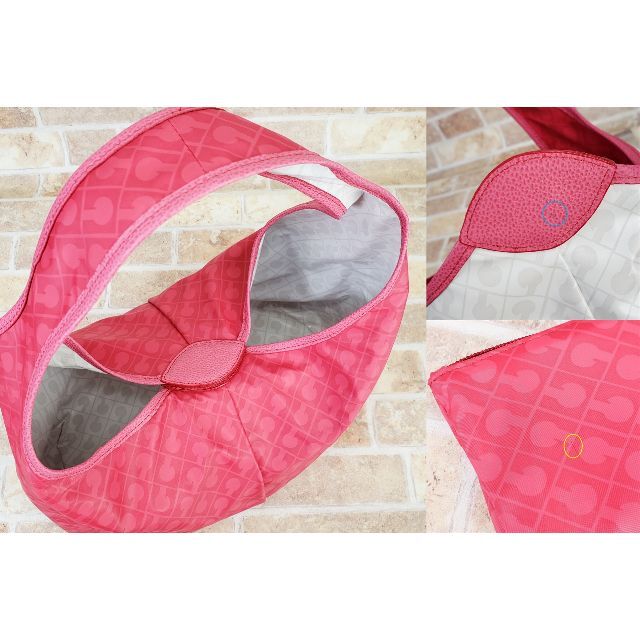 ゲラルディーニ ☆ リバーシブル ハンドバッグ ポーチ付き イタリア製 ピンク