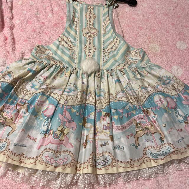 Angelic Pretty(アンジェリックプリティー)のFantasic Carnivalサロペット単品　ミント レディースのパンツ(サロペット/オーバーオール)の商品写真