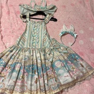 アンジェリックプリティー(Angelic Pretty)のFantasic Carnivalサロペット単品　ミント(サロペット/オーバーオール)