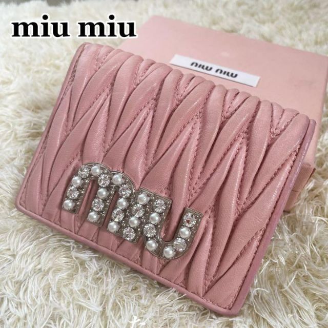 最大51%OFFクーポン MIU マテラッセ ビジュー パール 長財布 Wホック