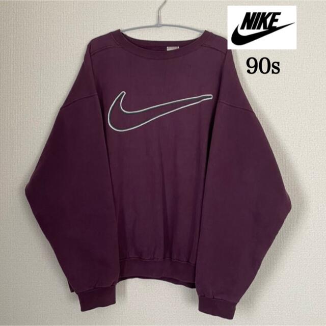 NIKE(ナイキ)のNIKE 90s 銀タグ　トレーナー　スウェット　ビッグスウッシュロゴ刺繍 メンズのトップス(スウェット)の商品写真