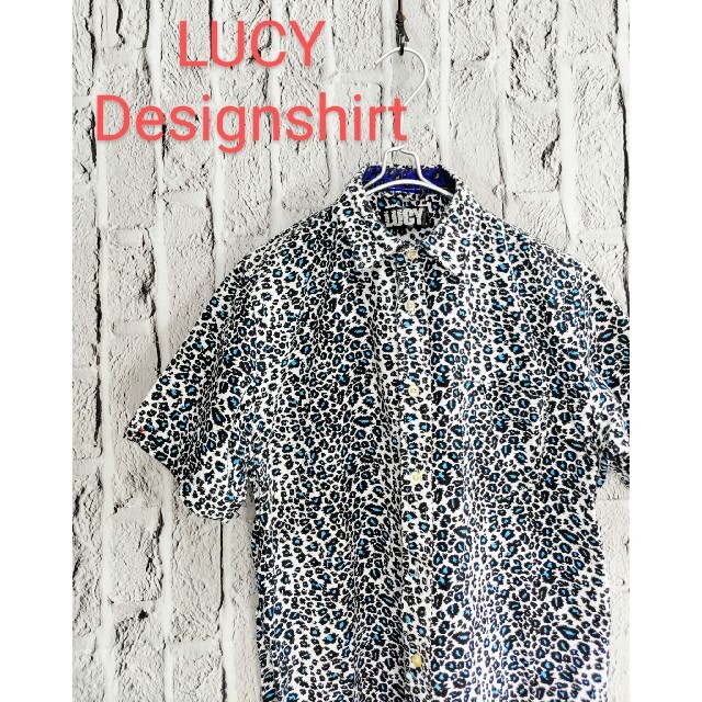 Lucy デザインシャツ 柄シャツ アートシャツ レオパード  半袖 メンズのトップス(シャツ)の商品写真