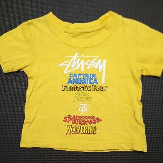 ステューシー(STUSSY)のステューシーTシャツSTUSSYスパイダーマンMARVELキッズ黄色80cm70(Ｔシャツ)
