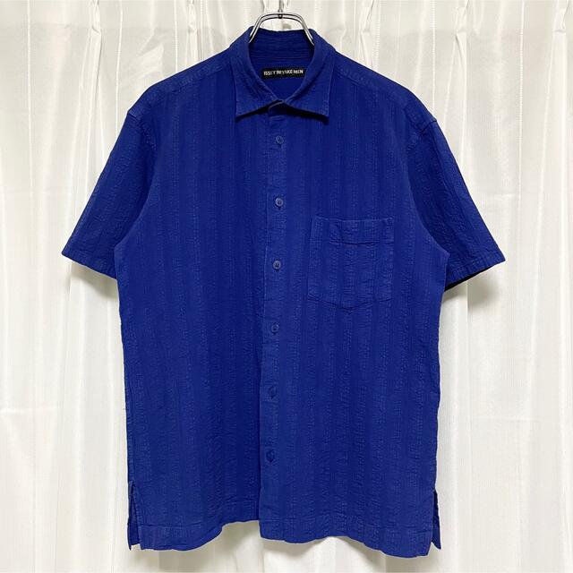 希少 "2008SS" イッセイミヤケメン 製品染めオーバーサイズシャツ ブルー
