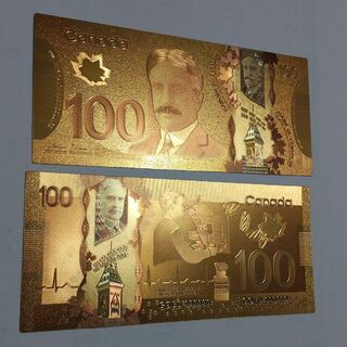 ゴールドお札２枚セット 100カナダドル CANADA DOLLAR GOLD(雑貨)
