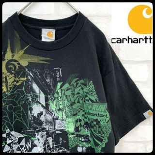 カーハート(carhartt)の【レア】匿名配送 Carhartt カーハート プリント Tシャツ 黒 派手(Tシャツ/カットソー(半袖/袖なし))