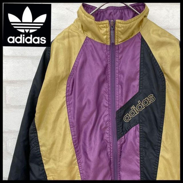 【80s】匿名配送 配色◎ adidas レディース ナイロン ジャケットひなの古着屋