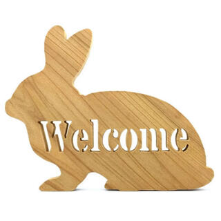 1309 Rabbit Welcome board 3 / 秋田杉(ウェルカムボード)