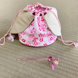 シマムラ(しまむら)の【2点セット】巾着　かんざし　浴衣　着物(和装小物)