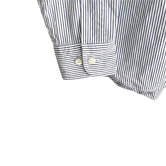 nest Robe(ネストローブ)の希少サイズL★HAVERSACK ハバーサック ストライプ柄 丸襟 長袖シャツ メンズのトップス(シャツ)の商品写真