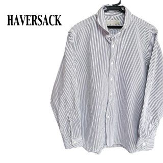 ネストローブ(nest Robe)の希少サイズL★HAVERSACK ハバーサック ストライプ柄 丸襟 長袖シャツ(シャツ)