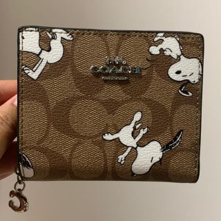 COACH - 4591 コーチ 二つ折り財布 ブラウンシグネチャー×スヌーピー