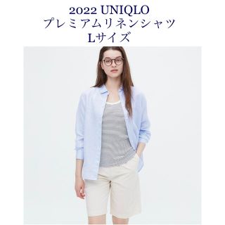 ユニクロ(UNIQLO)のUNIQLO プレミアムリネンシャツ　Lサイズ　ライトブルー(シャツ/ブラウス(長袖/七分))