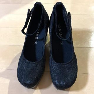 ノーネーム(No Name)のNO NAME 厚底パンプス 黒レース 23cm(ハイヒール/パンプス)