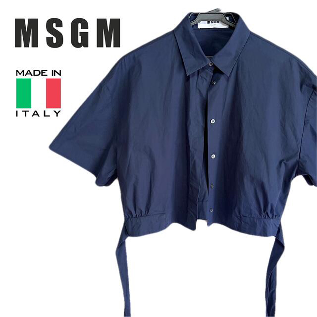 希少★MSGM エムエスジーエム イタリア製 ショート丈 デザイン半袖シャツ
