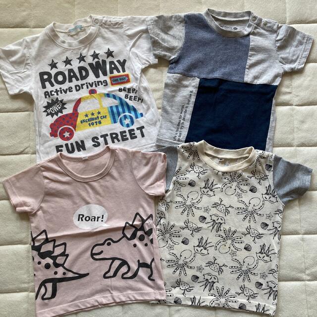 西松屋(ニシマツヤ)のTシャツ　男の子　90 95 四枚セット キッズ/ベビー/マタニティのキッズ服男の子用(90cm~)(Tシャツ/カットソー)の商品写真