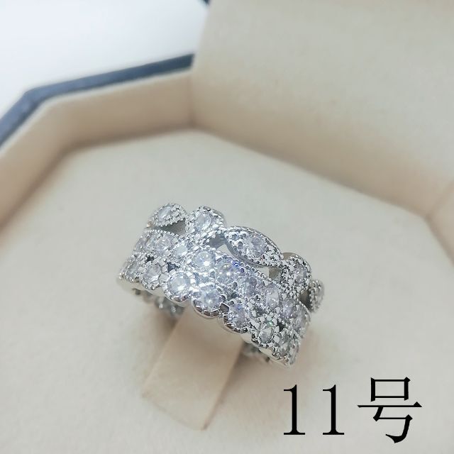 tt11050閉店セール11号リング華麗優雅高級模造エタニティダイヤモンドリング レディースのアクセサリー(リング(指輪))の商品写真