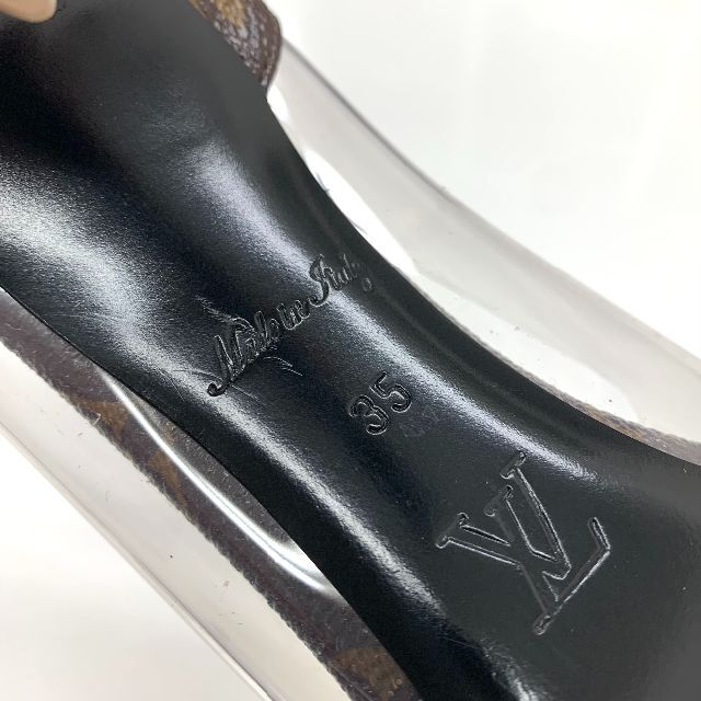 LOUIS VUITTON(ルイヴィトン)の4440 ヴィトン モノグラム レザー クリア ストラップ パンプス ブラウン レディースの靴/シューズ(ハイヒール/パンプス)の商品写真