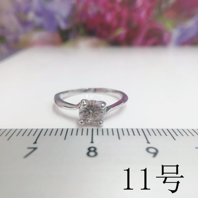 tt11054閉店セール11号リング一粒石細身czダイヤモンドリング レディースのアクセサリー(リング(指輪))の商品写真