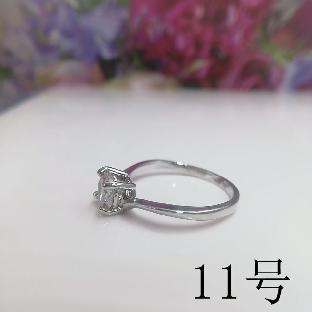 tt11054閉店セール11号リング一粒石細身czダイヤモンドリング レディースのアクセサリー(リング(指輪))の商品写真