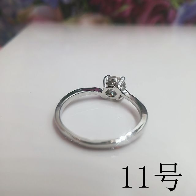 tt11054閉店セール11号リング一粒石細身czダイヤモンドリング レディースのアクセサリー(リング(指輪))の商品写真