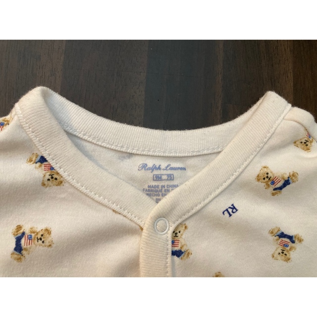 POLO RALPH LAUREN(ポロラルフローレン)のPolo ベア コットン ショートオール　9M/75 キッズ/ベビー/マタニティのベビー服(~85cm)(ロンパース)の商品写真