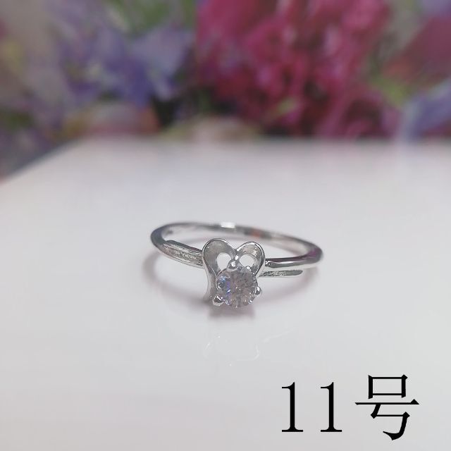 tt11064閉店セール11号リング一粒石細身czダイヤモンドリング レディースのアクセサリー(リング(指輪))の商品写真
