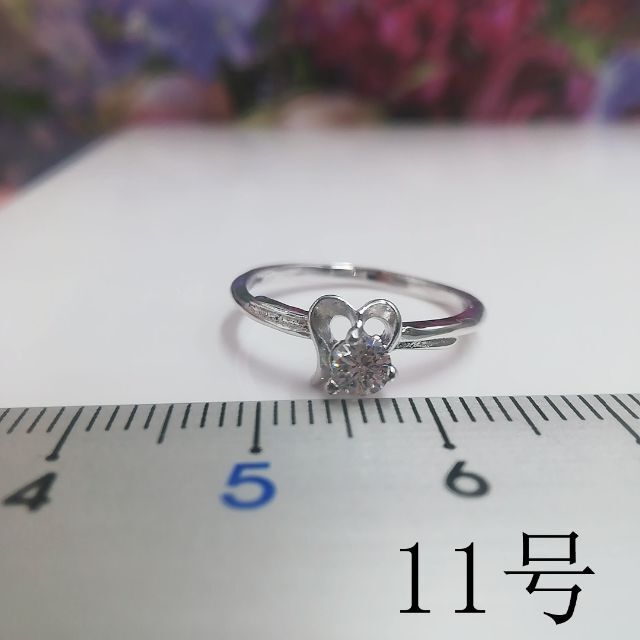 tt11064閉店セール11号リング一粒石細身czダイヤモンドリング レディースのアクセサリー(リング(指輪))の商品写真