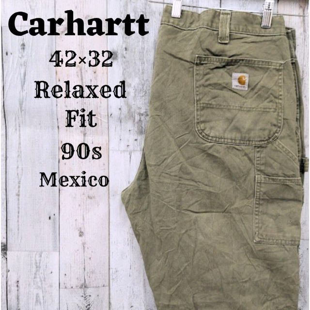 carhartt - 希少90sカーハート42×32ペインターパンツボトムスグリーン ...