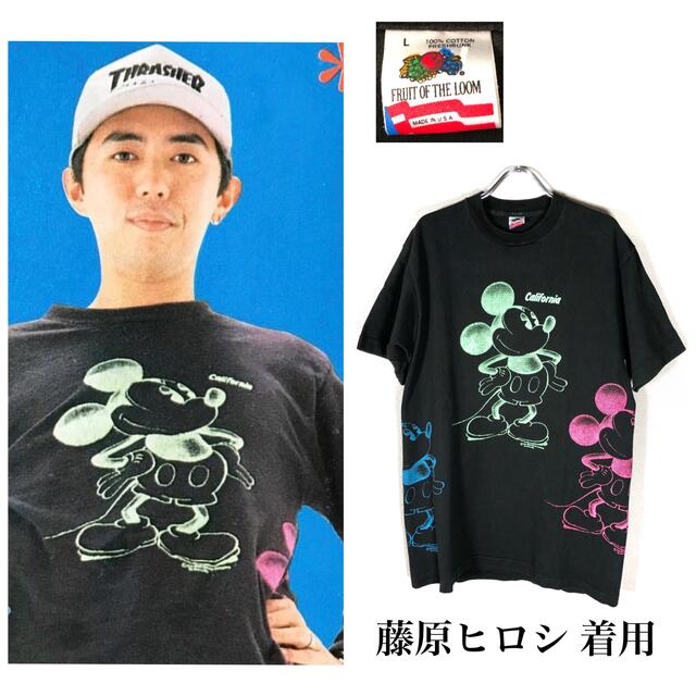 藤原ヒロシ 90s Disney ミッキー  Tシャツ カリフォルニア USA80s