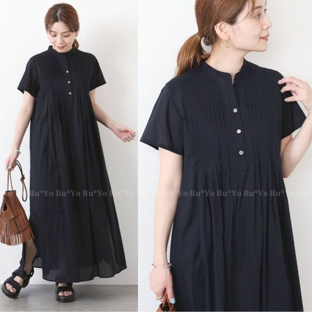 JOURNAL STANDARD】コットンボイルタックハーフスリーブワンピース-