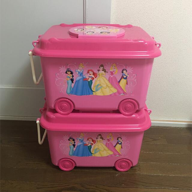 Disney(ディズニー)の新品 ディズニープリンセス おもちゃ箱 収納ケース 2個 インテリア/住まい/日用品の収納家具(ケース/ボックス)の商品写真