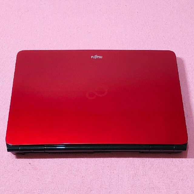 ☆人気のルビーレッド♪富士通ノート☆高性能i5搭載☆新品SSD換装済