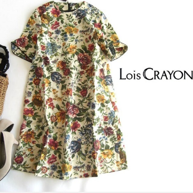 Lois CRAYON(ロイスクレヨン)のロイスクレヨン ボタニカル カラフル フラワー レディースのワンピース(ひざ丈ワンピース)の商品写真