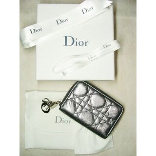 クリスチャンディオール(Christian Dior)のCDディオールバイカラーレディカナージュカード名刺コインマルチジップケース入れ(名刺入れ/定期入れ)