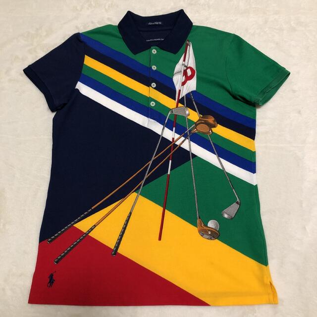 POLO RALPH LAUREN(ポロラルフローレン)の美品 ラルフローレンゴルフ ポロシャツ ビックプリント 希少デザイン Mサイズ スポーツ/アウトドアのゴルフ(ウエア)の商品写真