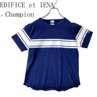 イエナ(IENA)のEDIFICE et IENA Champion Tシャツ 紺 白 S b21(Tシャツ(半袖/袖なし))