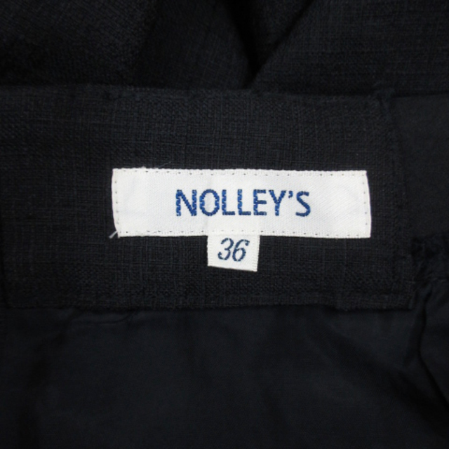 NOLLEY'S(ノーリーズ)のノーリーズ 台形スカート ひざ丈 総柄 ラメ 36 黒 紺 ブラック /FF29 レディースのスカート(ひざ丈スカート)の商品写真