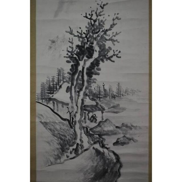 真作】柳城/渓窓吟月/山水人物図/掛軸☆宝船☆K-424 J - greco.com.br