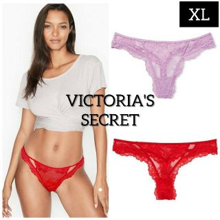 ヴィクトリアズシークレット(Victoria's Secret)の2枚セット·レースカットアウトソングパンティ／XLサイズ(ショーツ)