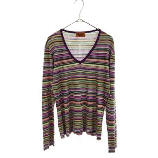 ミッソーニ(MISSONI)のMISSONI ミッソーニ Vネック ボーダー ニット セーター マルチ(ニット/セーター)