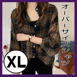 《 XL 》 ブラウス シャツ 長袖 春夏  トップス チュニック(シャツ/ブラウス(長袖/七分))