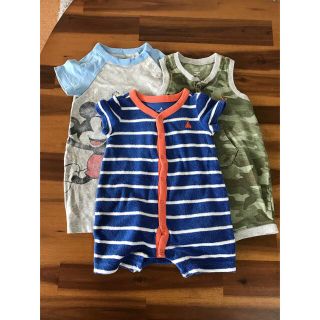 ベビーギャップ(babyGAP)のbabyGAP 半袖カバーオール３点セット(カバーオール)