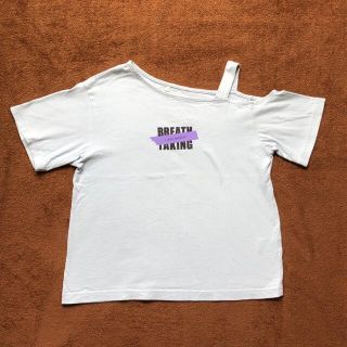 ジーユー(GU)のGU 140cm 女の子用 ワンショルダー半袖Tシャツ(Tシャツ/カットソー)