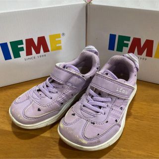 IFMEイフミー　キッズスニーカー　ハート柄　紫　16cm(スニーカー)